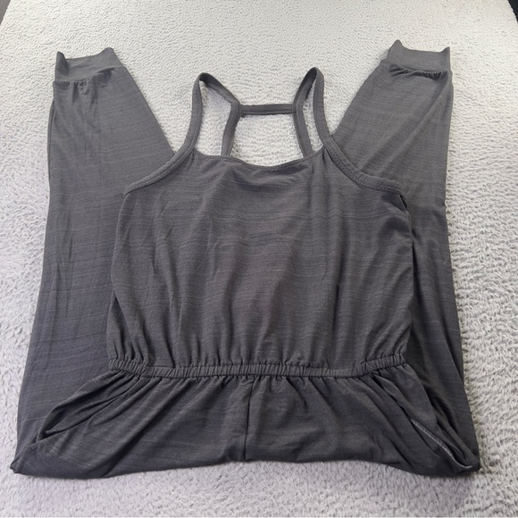 Prana Pants - Prana Inigma Jumpsuit Womens Large Gray Sleeveless Athletic Comfy Preppy